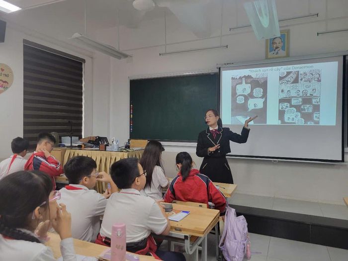 Một tiết học của cô trò Trường THCS Cầu Giấy (TP Hà Nội). Ảnh: Lan Phương.