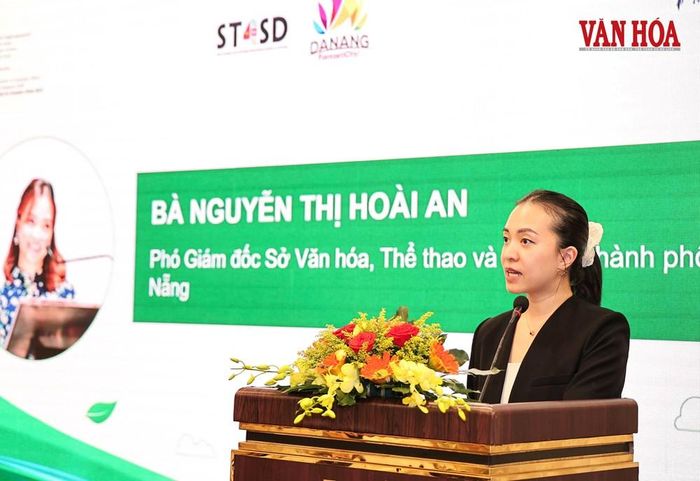 Phó Giám đốc Sở VHTTDL TP. Đà Nẵng Nguyễn Thị Hoài An phát biểu tại hội nghị