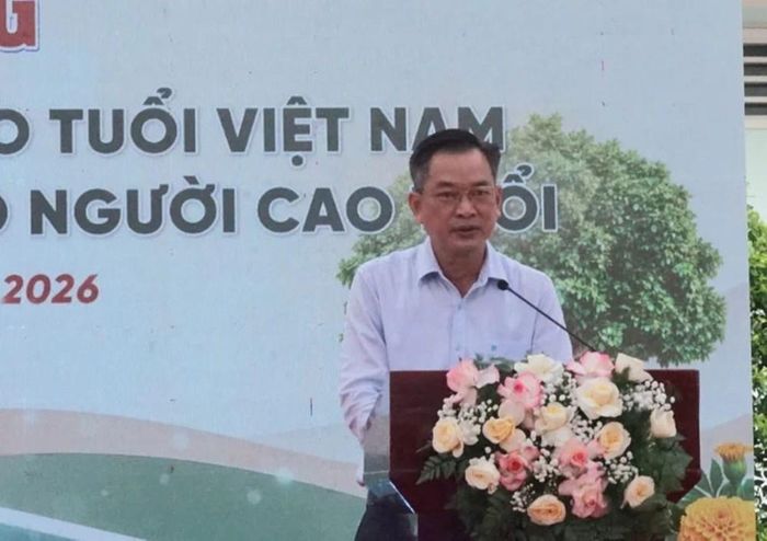 Phó Chủ tịch Ủy ban MTTQ Việt Nam tỉnh Cà Mau Nguyễn Văn Khởi phát biểu tại Lễ phát động