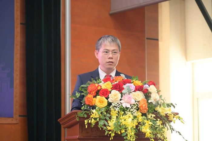 Ông Nguyễn Ngọc Bảo, Tổng giám đốc Tổng công ty Truyền thông Đa phương tiện VTC phát biểu tại buổi lễ