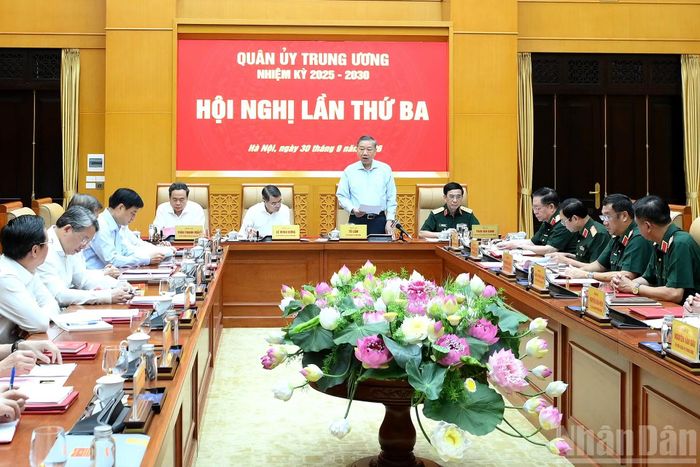 Quang cảnh Hội nghị Quân ủy Trung ương lần thứ ba, nhiệm kỳ 2025-2030.