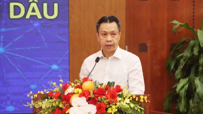 Thứ trưởng Công thương Nguyễn Việt Sơn phát biểu ý kiến tại hội nghị. (Ảnh: BT)