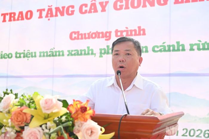 Ông Triệu Văn Lực, Phó Cục trưởng Cục Lâm nghiệp và Kiểm lâm, Bộ Nông nghiệp và Môi trường phát biểu tại buổi lễ.