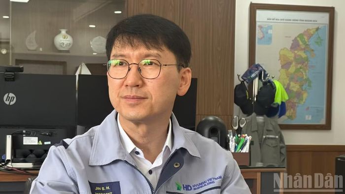 Ông Jin Sang Ho, Tổng Giám đốc Công ty trách nhiệm hữu hạn đóng tàu HD Hyundai Việt Nam (HVS). (Ảnh: MINH TRANG)