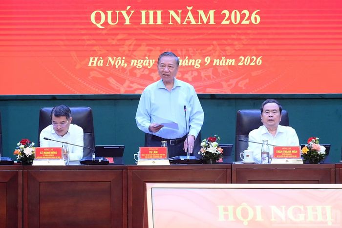 Tổng Bí thư, Chủ tịch nước Tô Lâm phát biểu chỉ đạo Hội nghị Đảng ủy Công an Trung ương quý III năm 2026.