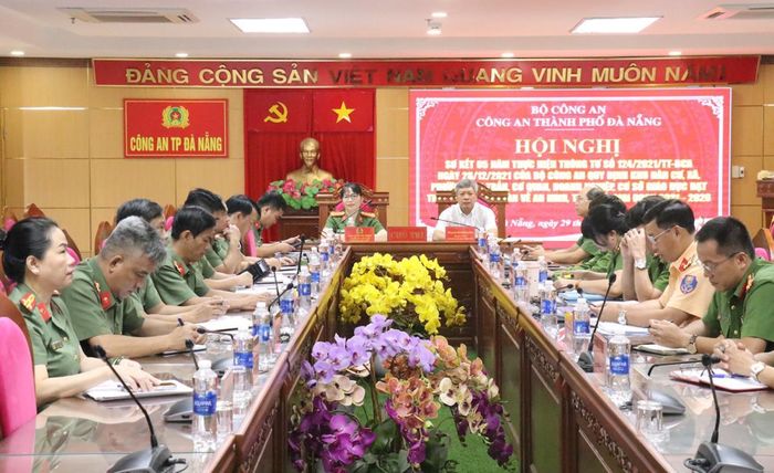 Đại biểu tham dự hội nghị tại điểm cầu Công an TP Đà Nẵng.
