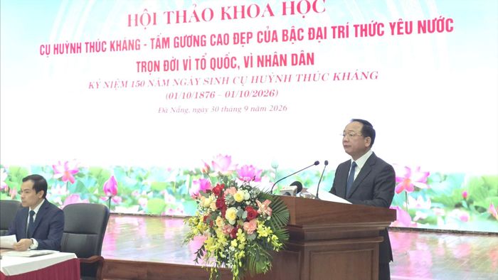 Đồng chí Trịnh Văn Quyết, Trưởng Ban Tuyên giáo Trung ương phát biểu tại Hội thảo. Ảnh: NGUYÊN KHÔI