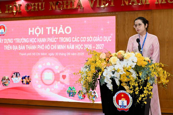  Trưởng Phòng Học sinh, sinh viên (Sở GD-ĐT TPHCM) Cao Thị Thiên Phúc chia sẻ bối cảnh điều chỉnh bộ tiêu chí xây dựng "Trường học hạnh phúc" 