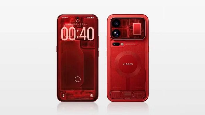 Mặt trước và mặt sau cục kỳ nổi bật của Xiaomi 18 Pro Series phiên bản Transparent Special Edition.