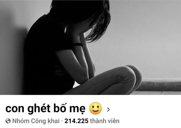 "Con ghét bố mẹ" hiện đã có hơn 200 ngàn thành viên. Ảnh chụp màn hình.