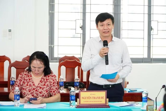 Ông Nguyễn Thanh Đề, Vụ trưởng Vụ Giáo dục Mầm non (Bộ GD&ĐT), phát biểu tại buổi làm việc.