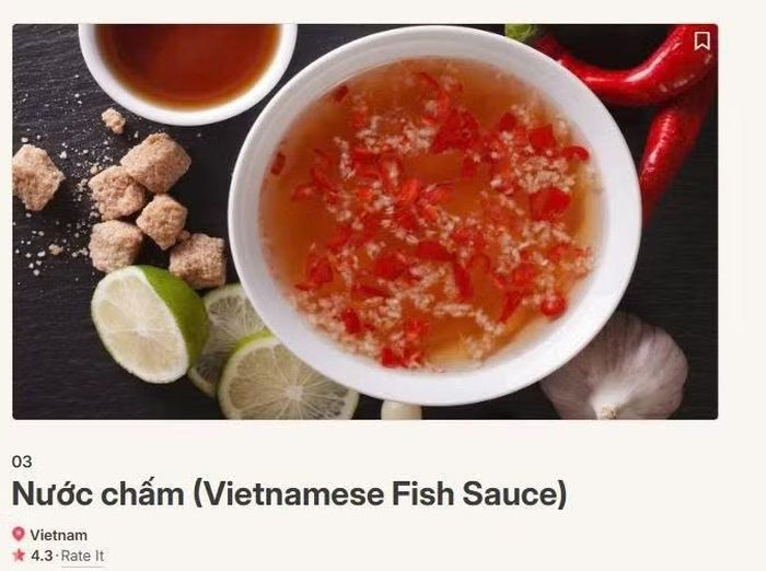 Nước chấm Việt Nam xếp thứ 3 trong danh sách 34 loại nước chấm được đánh giá cao nhất thế giới.