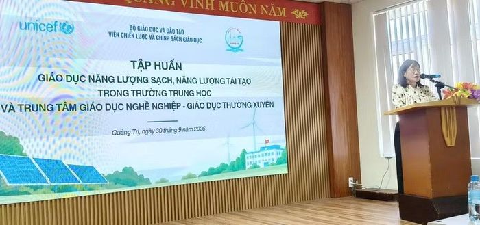 Bà Lê Thị Mỹ Thu phát biểu tại chương trình.
