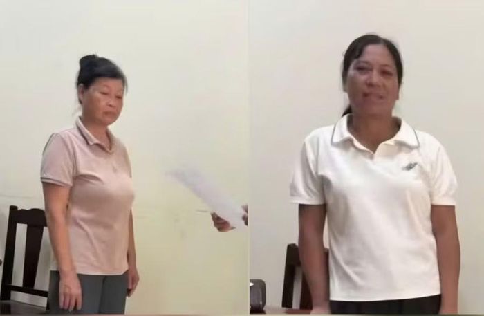 Phạm Thị Tâm (trái) và Trần Thị Minh Luyện bị khởi tố. Ảnh: TG