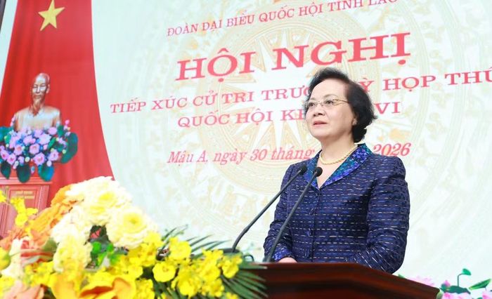 Phó Thủ tướng Chính phủ Phạm Thị Thanh Trà phát biểu tại Hội nghị. Ảnh: laocai.gov.vn.