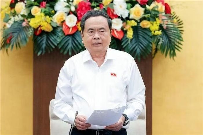 Chủ tịch Quốc hội Trần Thanh Mẫn phát biểu bế mạc phiên họp. Ảnh: Doãn Tấn/TTXVN