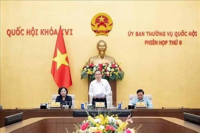 Chủ tịch Quốc hội Trần Thanh Mẫn phát biểu bế mạc phiên họp. Ảnh: Doãn Tấn/TTXVN