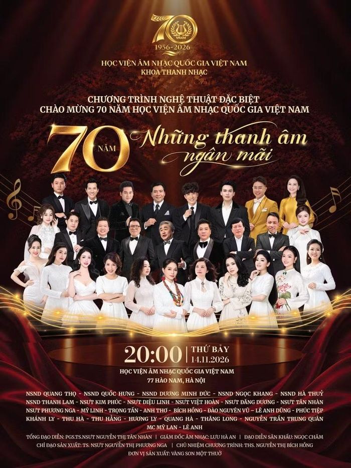 Poster chương trình "Những thanh âm ngân mãi". Ảnh: BTC
