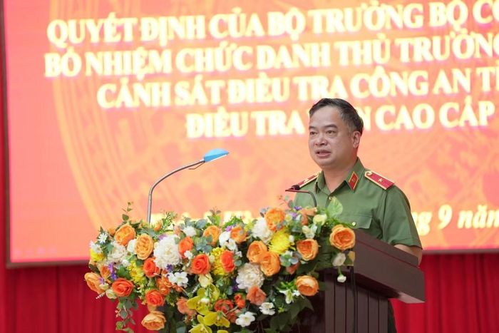 Thiếu tướng Nguyễn Hữu Phước phát biểu tại buổi lễ. Ảnh: CAKH.