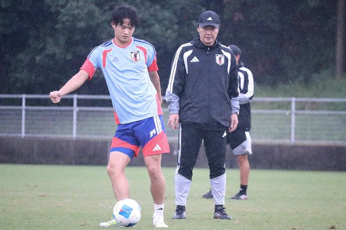 U23 Nhật Bản tập luyện trước trận bán kết. Ảnh: JFA