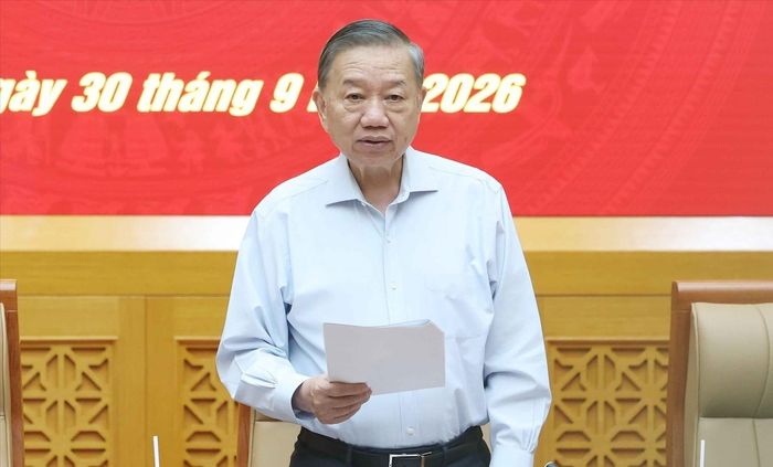 Tổng Bí thư, Chủ tịch nước Tô Lâm chủ trì Hội nghị Quân ủy Trung ương. Ảnh: TTXVN