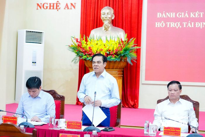 Đồng chí Võ Trọng Hải - Phó Bí thư Tỉnh ủy, Chủ tịch UBND tỉnh phát biểu tại hội nghị. Ảnh: Phạm Bằng