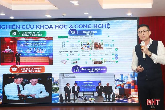 Chủ tịch HĐQT kiêm Tổng Giám đốc Công ty CP Công nghệ mới phát triển quốc tế KTS Group Hoàng Văn Ngọc tham gia ý kiến tại hội nghị.