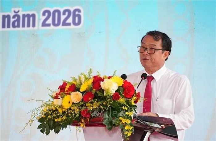 Phó Chủ tịch UBND thành phố Cần Thơ Nguyễn Văn Khởi phát biểu tại Lễ khởi công.