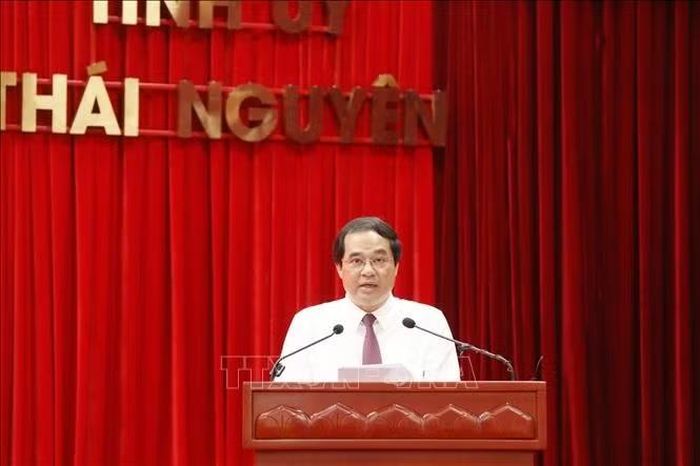 Bí thư Tỉnh ủy Thái Nguyên Trịnh Xuân Trường phát biểu tại Hội thảo. Ảnh: Vũ Hoàng Giang/TTXVN