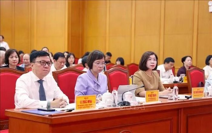 Tổng Giám đốc TTXVN Vũ Việt Trang (giữa) tham dự Hội thảo. Ảnh: Vũ Hoàng Giang/TTXVN