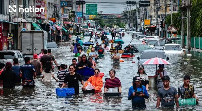 Tình trạng ngập lụt nặng tại Bangkok. Ảnh: The Nation
