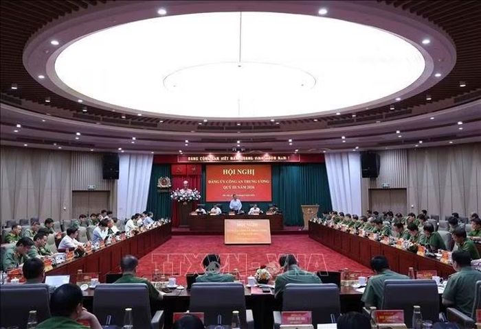 Hội nghị Đảng uỷ Công an Trung ương quý III năm 2026. Ảnh: Thống Nhất/TTXVN.