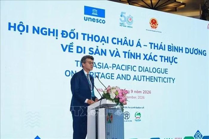 Ông Jonathan Wallace Baker, Trưởng Đại diện UNESCO tại Việt Nam phát biểu. Ảnh: Khánh Hoà/TTXVN