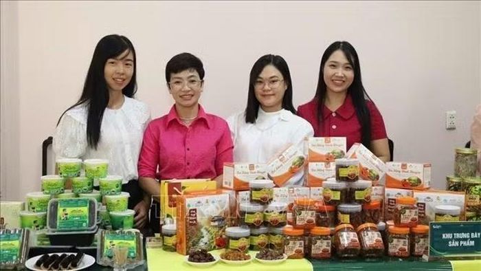Các sản phẩm OCOP được trưng bày và giới thiệu. Ảnh: TTXVN phát
