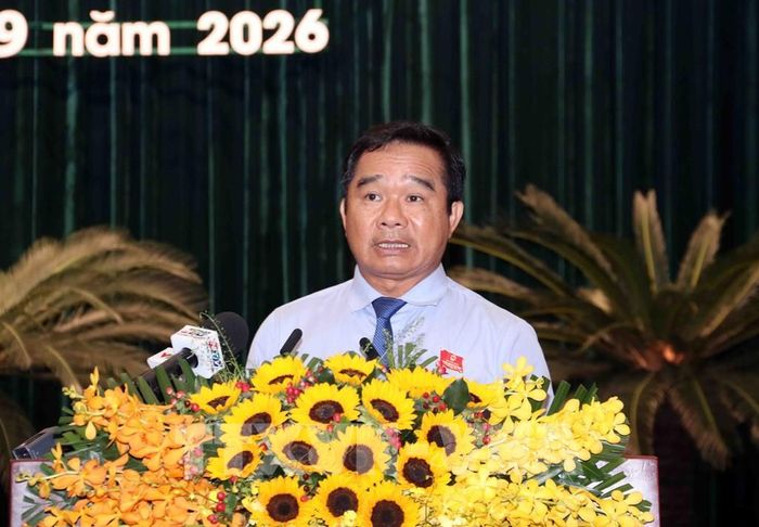 Ông Nguyễn Văn Được, Chủ tịch UBND Thành phố Hồ Chí Minh, phát biểu tại Kỳ họp. Ảnh: Xuân Khu - TTXVN