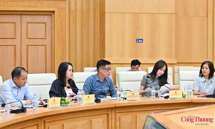 Các thành viên Văn phòng Chương trình vươn ra thị trường quốc tế giai đoạn 2026 - 2030 tham dự phiên họp.