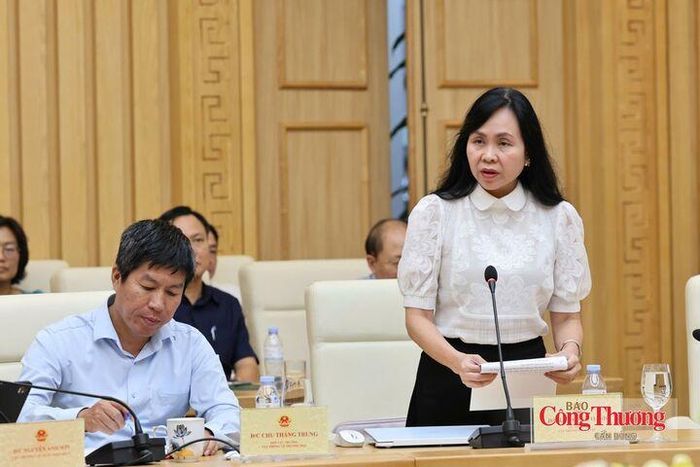 Cục trưởng Cục Thương mại điện tử Lê Hoàng Oanh phát biểu cho ý kiến, đẩy mạnh phát triển thị trường thương mại điện tử.