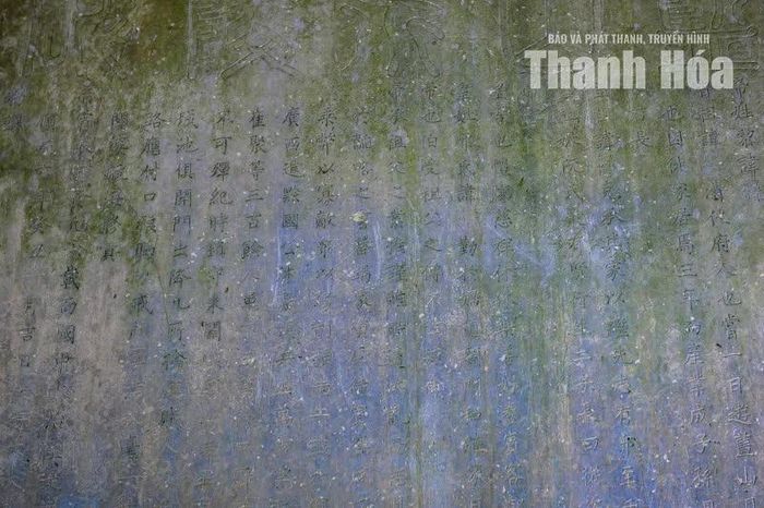 Văn bia được viết bằng chữ Hán, khoảng 750 chữ, với nội dung ngắn gọn, súc tích. Tấm bia ghi lại thân thế, sự nghiệp của Lê Lợi, cuộc kháng chiến trường kỳ chống quân Minh xâm lược và sự đầu hàng của tướng Vương Thông nhà Minh tại thành Đông Quan, Hà Nội ngày nay.
