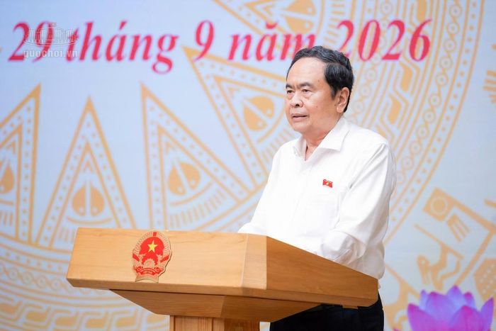 Chủ tịch Quốc hội Trần Thanh Mẫn phát biểu tại hội nghị. Ảnh: Cổng thông tin điện tử Quốc hội.
