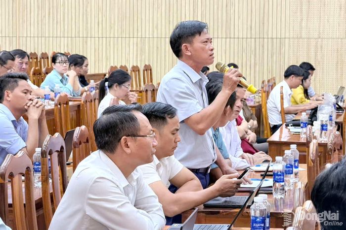 Đại biểu phát biểu tham luận tại hội nghị. Ảnh: Tố Tâm