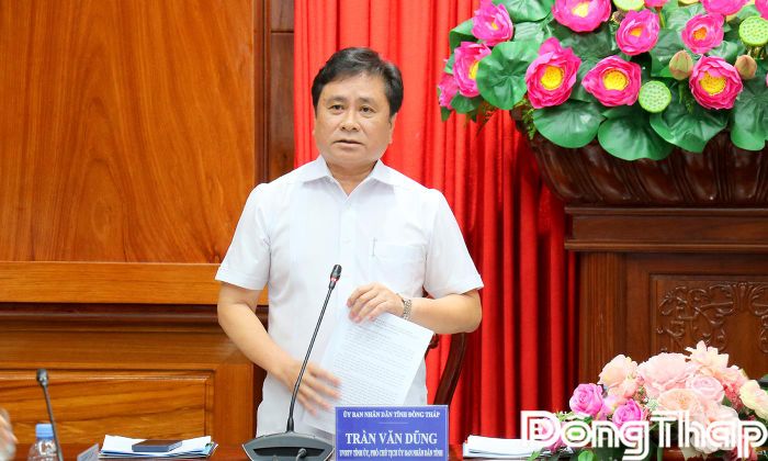 Đồng chí Trần Văn Dũng phát biểu tại buổi làm việc.
