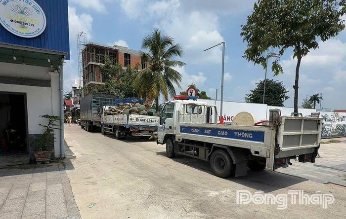 2 phương tiện vi phạm bị lực lượng CSGT lập biên bản.