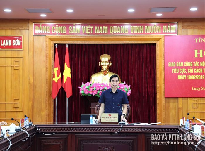 Đồng chí Hoàng Quốc Khánh, Ủy viên Trung ương Đảng, Bí thư Tỉnh ủy phát biểu kết luận hội nghị