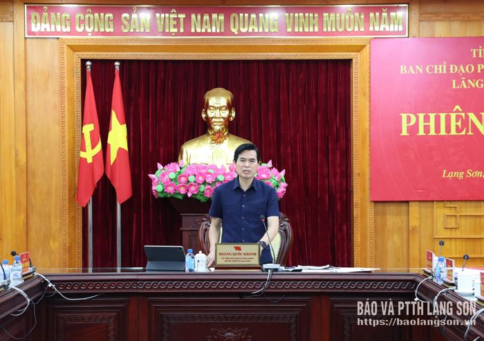 Đồng chí Hoàng Quốc Khánh, Ủy viên Trung ương Đảng, Bí thư Tỉnh ủy, Trưởng Ban Chỉ đạo phòng, chống tham nhũng, lãng phí, tiêu cực tỉnh phát biểu kết luận phiên họp