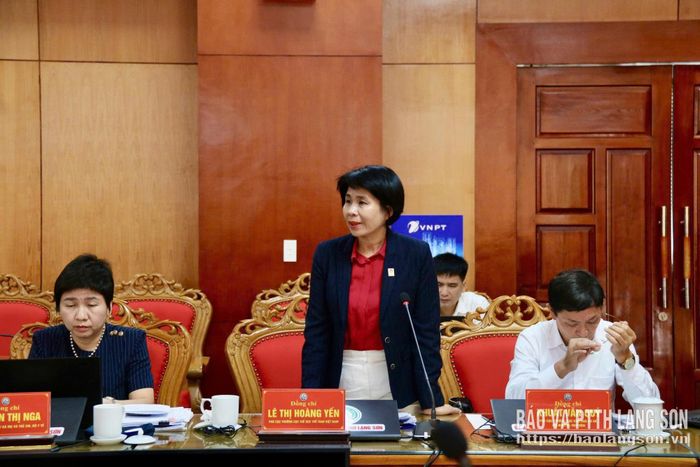Thành viên đoàn kiểm tra phát biểu tại buổi làm việc