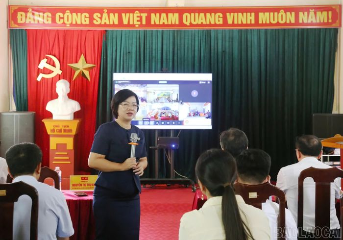 Đồng chí Nguyễn Thị Thu Vân - Phó Trưởng Ban Công tác xã hội, Ủy ban Trung ương Mặt trận Tổ quốc Việt Nam phát biểu tại chương trình.