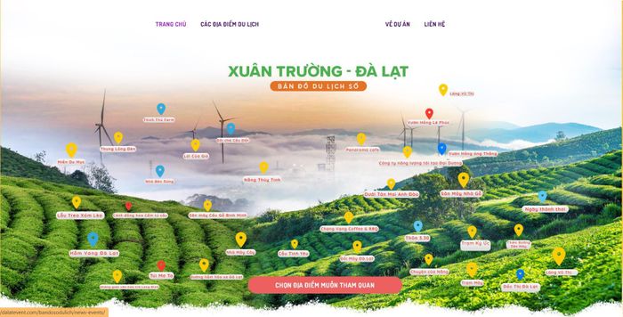 Bản đồ số du lịch phường Xuân Trường - Đà Lạt giúp người dùng dễ tiếp cận các dịch vụ
