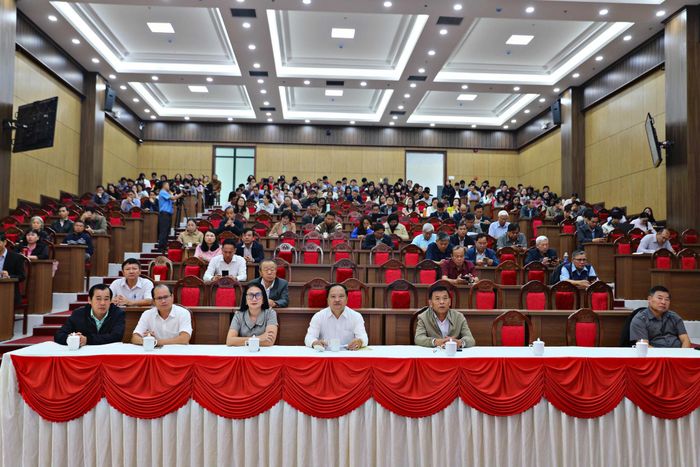 Các đại biểu tham dự Hội nghị tại điểm cầu Ủy ban MTTQ Việt Nam tỉnh Lâm Đồng. (Ảnh: Chính Thành)