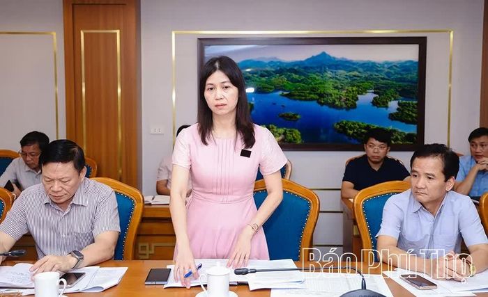 Đại diện lãnh đạo Bệnh viện Đa khoa Phú Thọ phát biểu tại hội nghị.