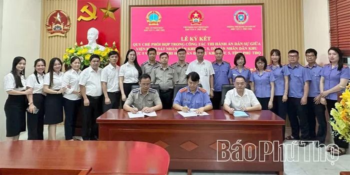 Viện Kiểm sát nhân dân khu vực 5 ký kết quy chế phối hợp trong thi hành án dân sự với các đơn vị.